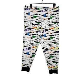 Hyde and Eek Halloween Mummy Pajama Bottoms Joggers White Black Men's XL